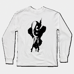 Panda warrior minimal silhouette white Long Sleeve T-Shirt